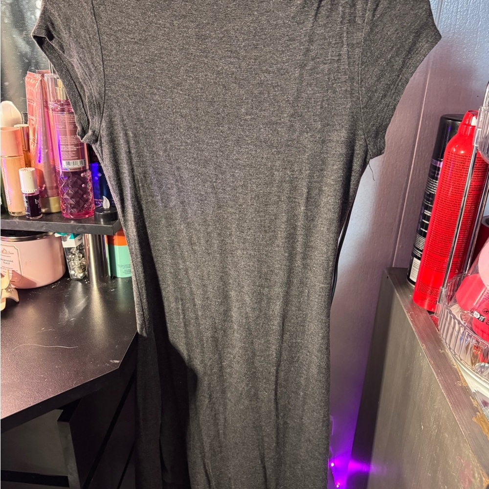Gray Casual T-Shirt Dress